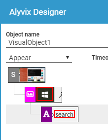 Adding a first component in the Alyvix Designer interface