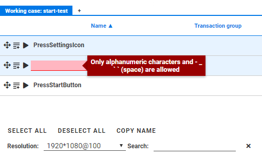 The Alyvix Selector interface.