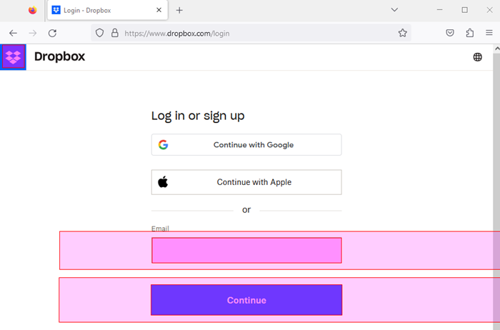 The account field highlighted in a test case step