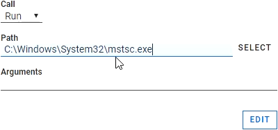 Enter MSTSC Path