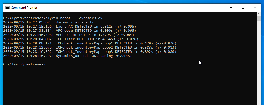 timing results