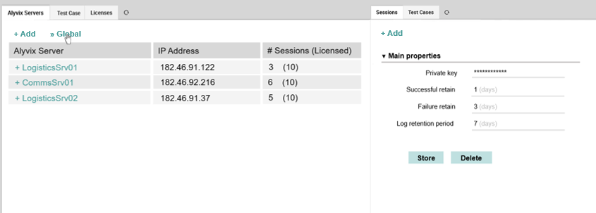 Proposed global parameters screen mockup