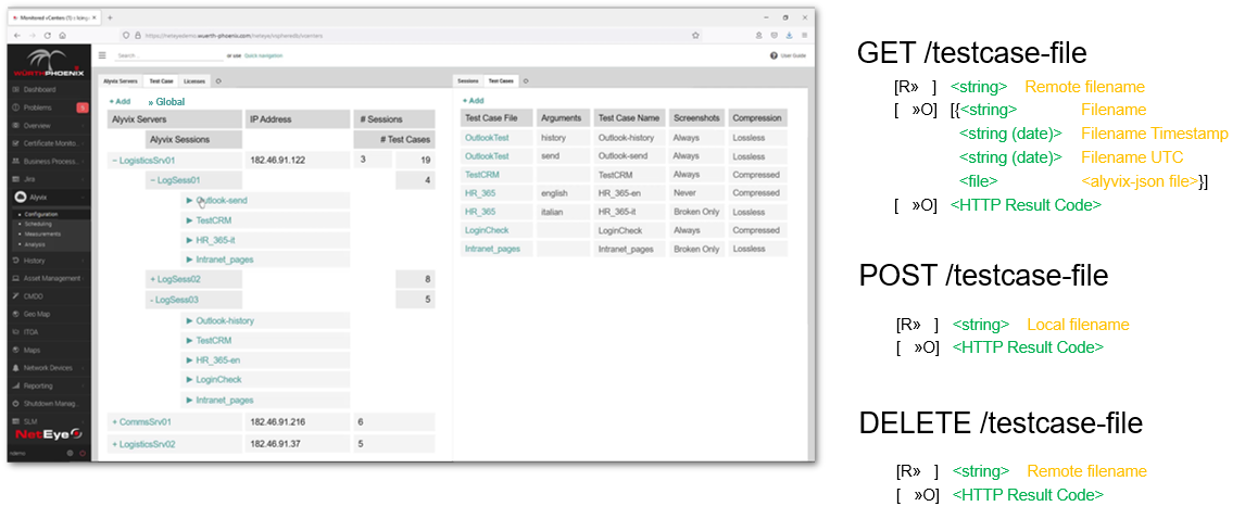 Test case file API