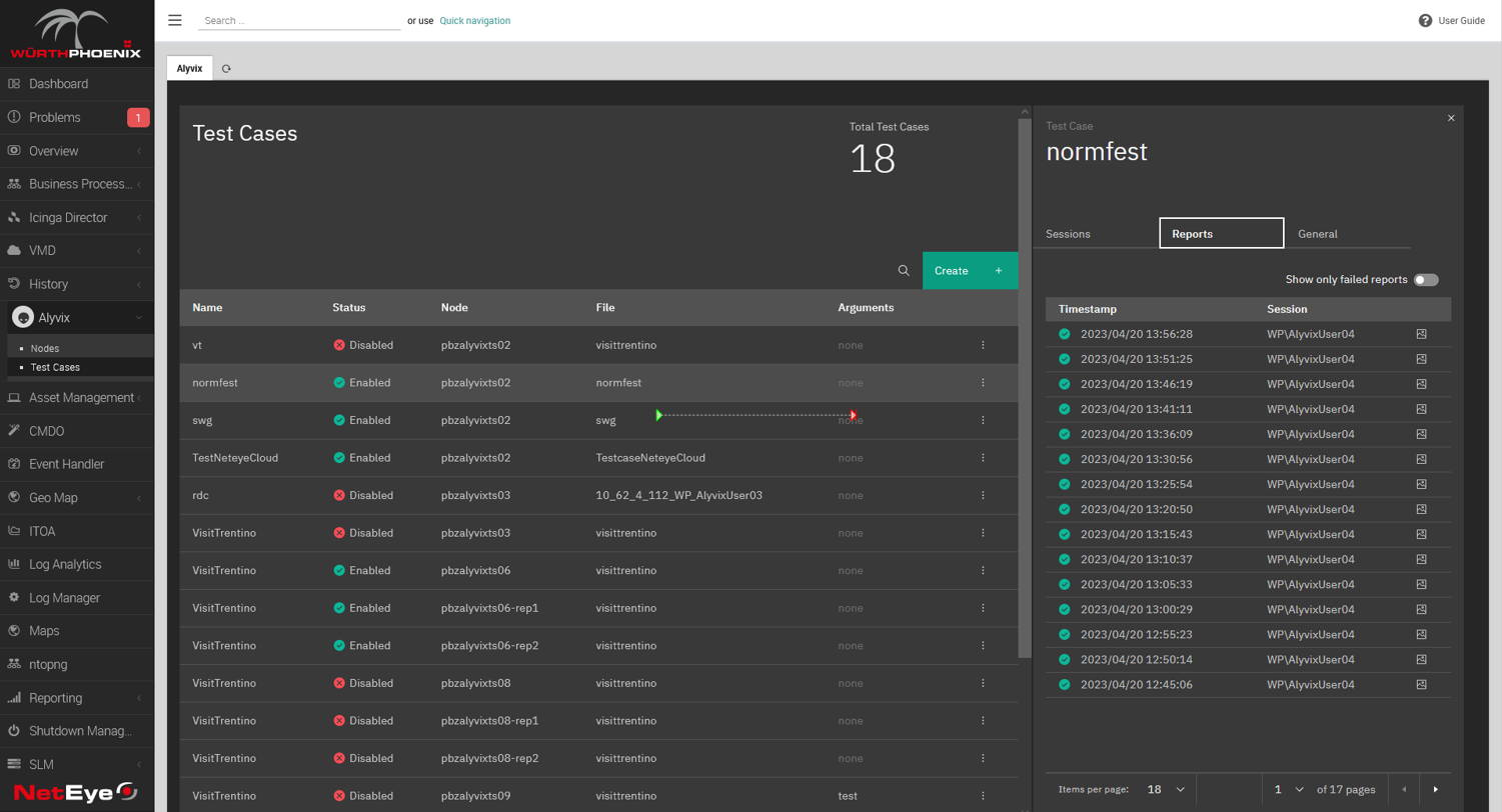 Alyvix Service Report Interface